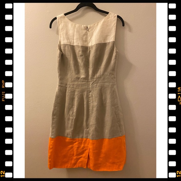Linen Summer A-line work dress - Picture 2 of 3